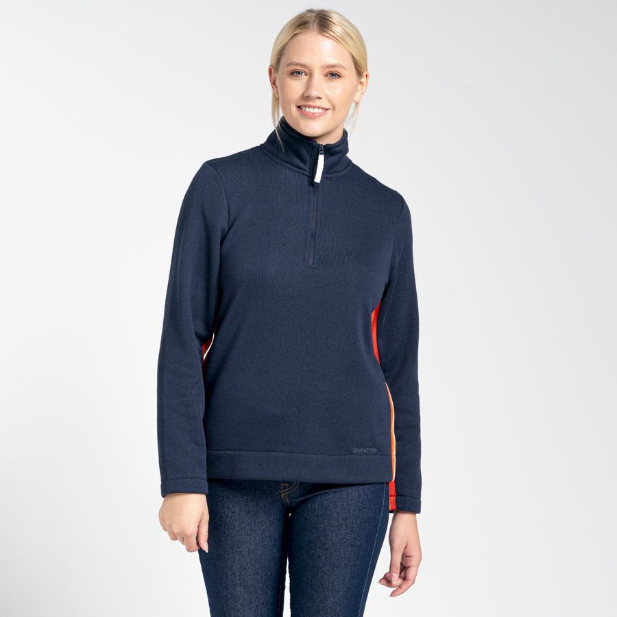 Blue Navy Craghoppers Pinalla Half Zip Women's Sweaters | EWB596GB