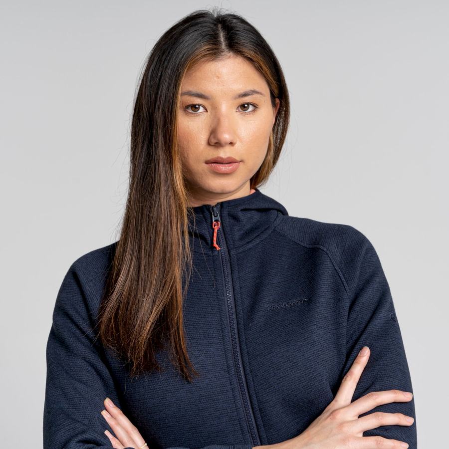 Blue Navy Craghoppers Silvia Hooded Women's Jackets | FKU7673PC