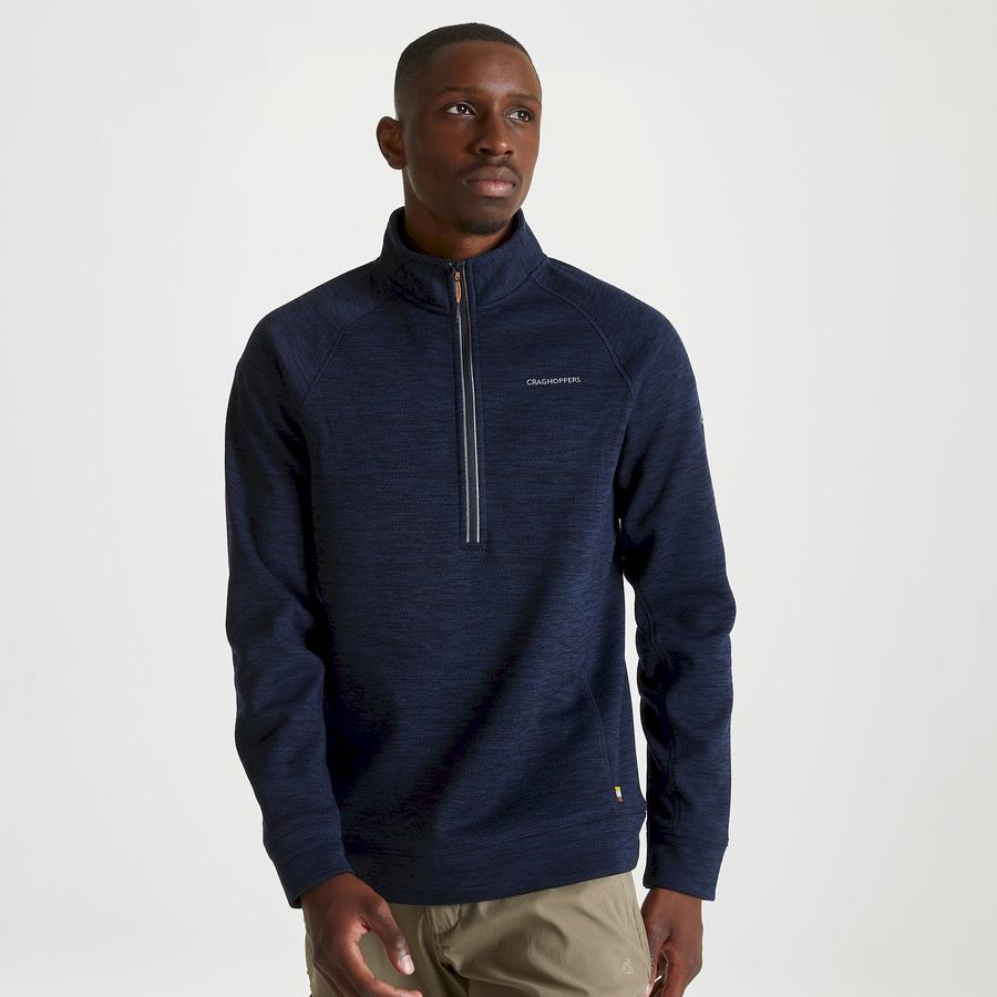 Blue Navy Craghoppers Stromer Half Men's Sweaters | ILD6443TY