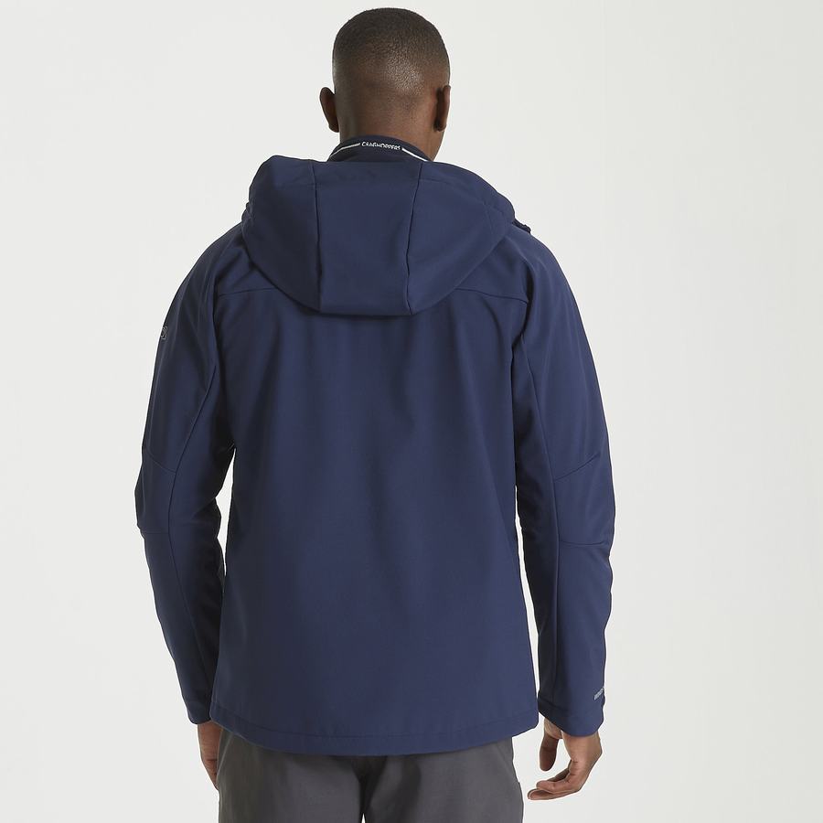 Blue Navy Craghoppers Tripp Hooded Men's Jackets | UEV1837EA