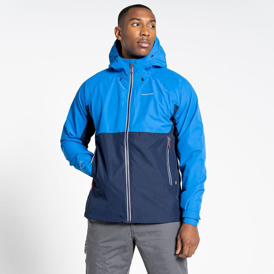 Blue Navy Craghoppers Waterproof Atlas Men's Jackets | WIC4461JS