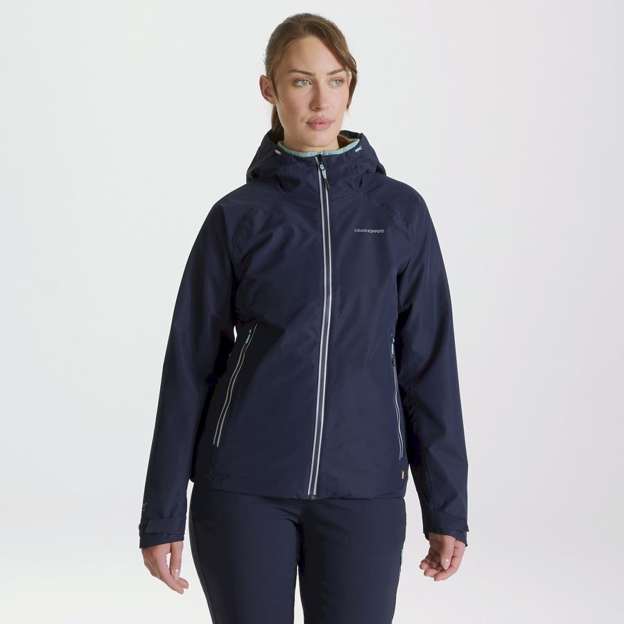 Blue Navy Craghoppers Waterproof Atlas Women's Jackets | ULK206ME