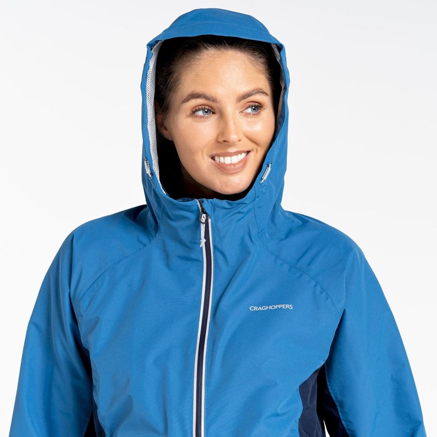 Blue Navy Craghoppers Waterproof Atlas Women's Jackets | XAN8378TF