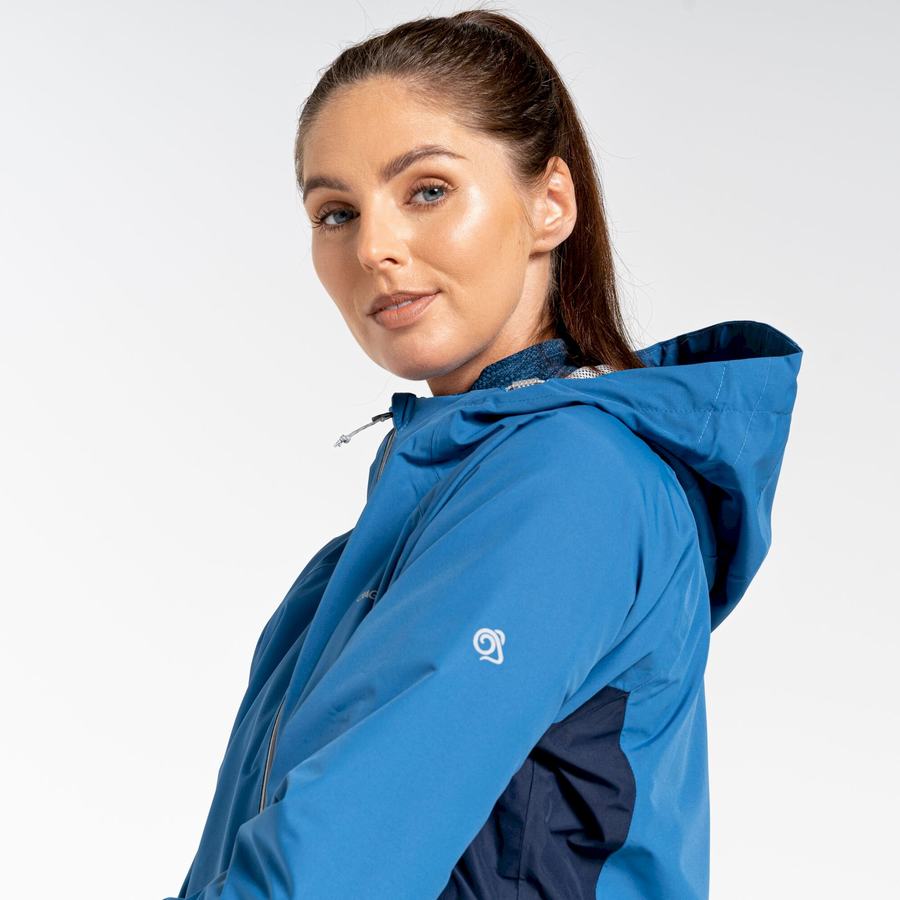 Blue Navy Craghoppers Waterproof Atlas Women's Jackets | XAN8378TF