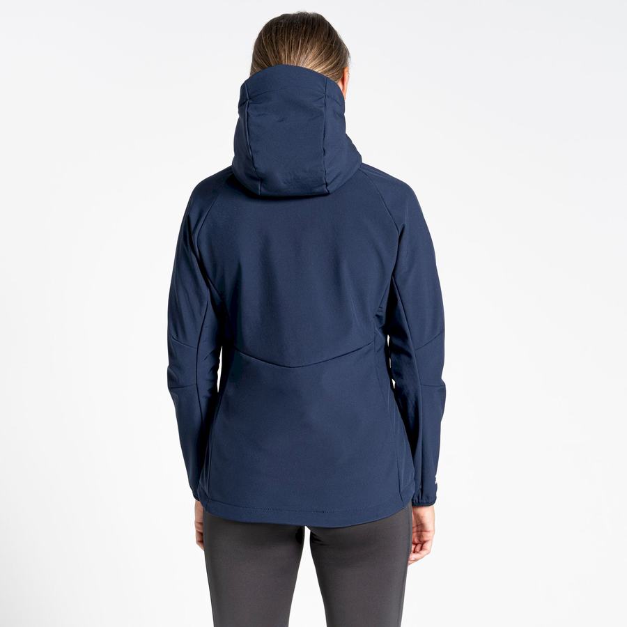 Blue Navy Grey Craghoppers Kalti Weatherproof Hooded Women's Jackets | PIA455DT