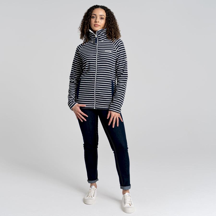 Blue Navy Stripes Craghoppers Ella Women's Sweaters | IUM1821KL