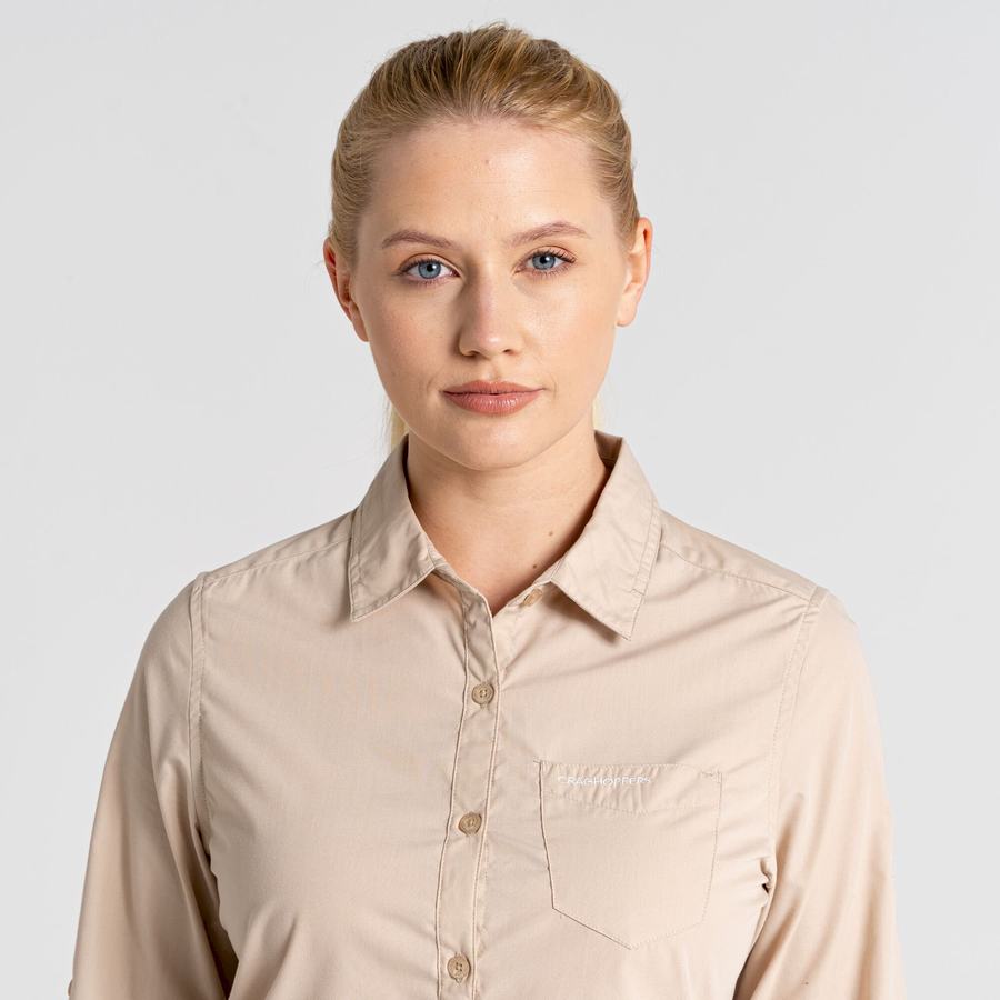 Brown Craghoppers Kiwi II Long Sleeved Women's Shirts | HZK9012PA