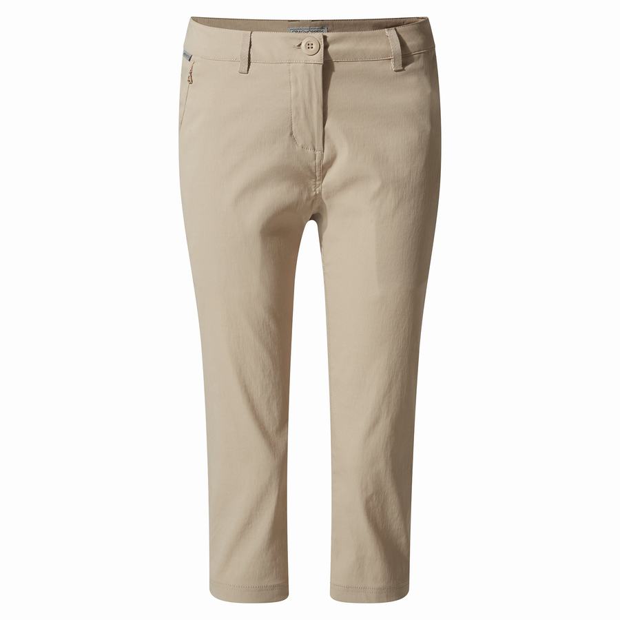 Brown Craghoppers Kiwi Pro II Crop Women's Trousers | QCT3986GO