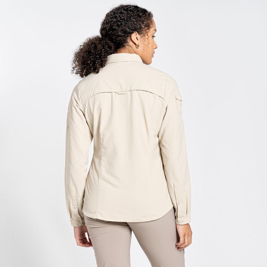 Brown Craghoppers NosiLife Adventure II Long Sleeved Women's Shirts | YTJ8585WE