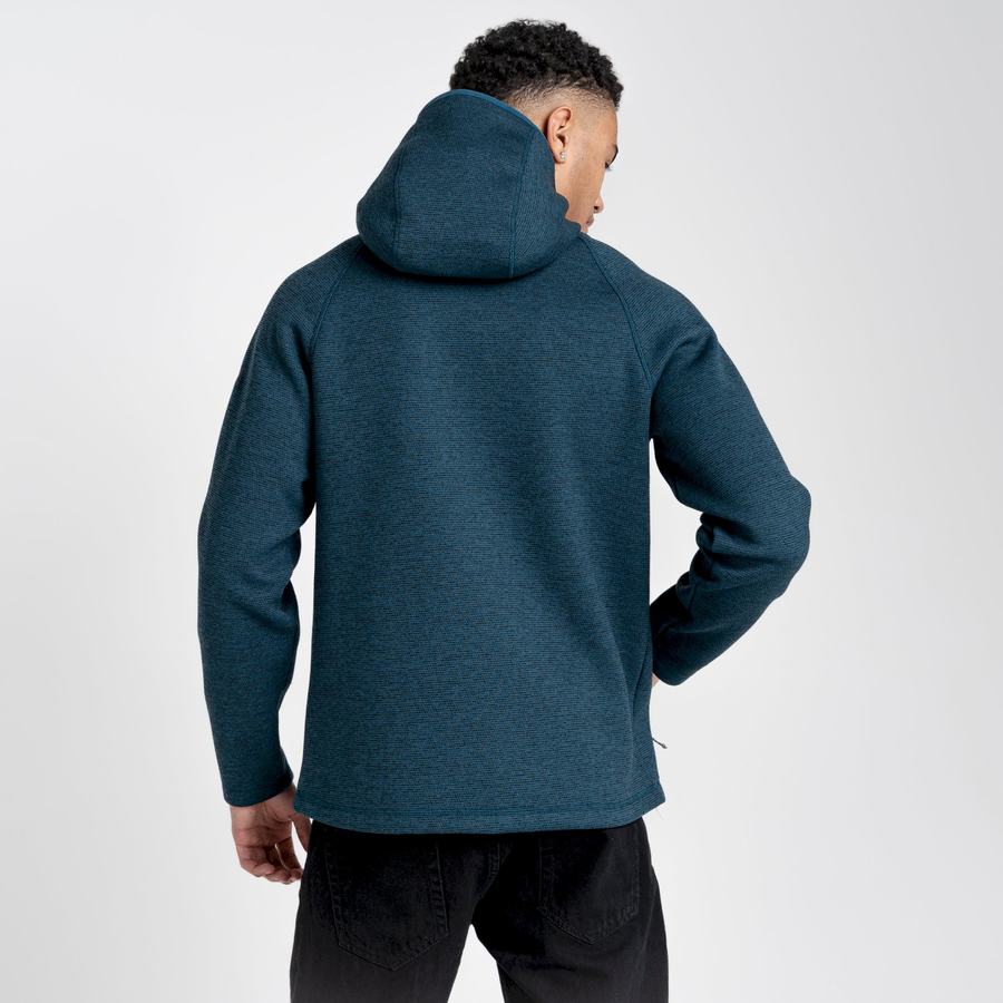 Dark Blue Craghoppers Brayden Hooded Men's Sweaters | CYL1082LN