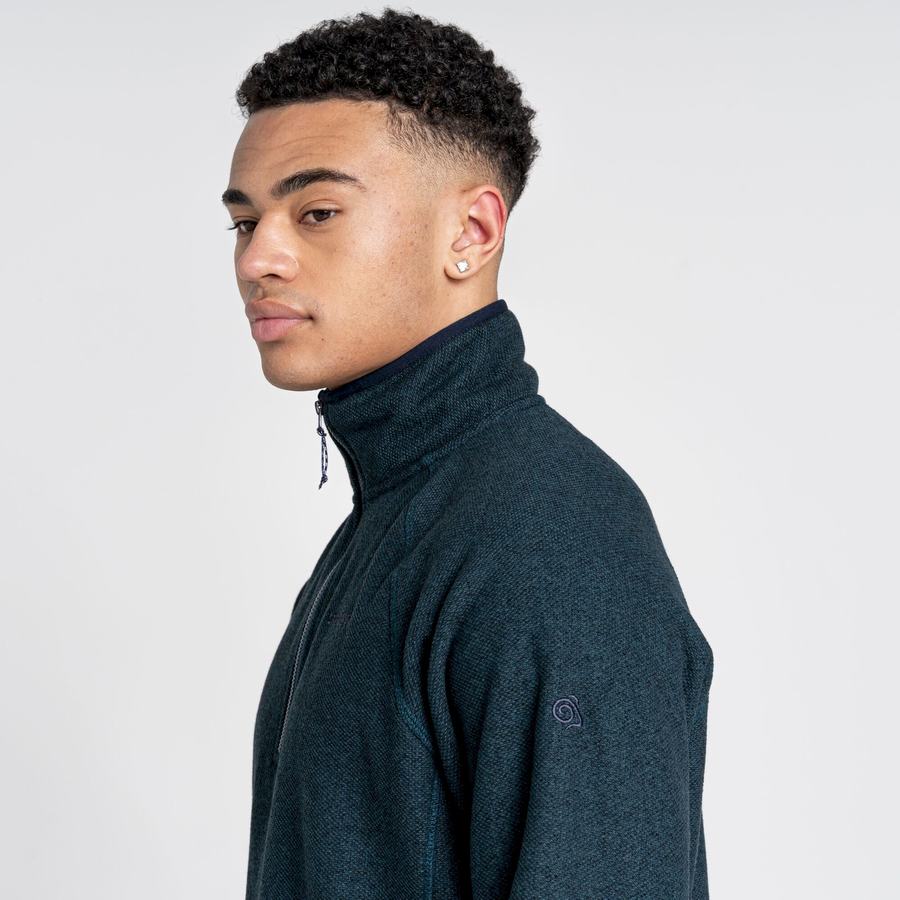 Dark Blue Craghoppers Durrus Half Zip Men's Sweaters | STU4295RN