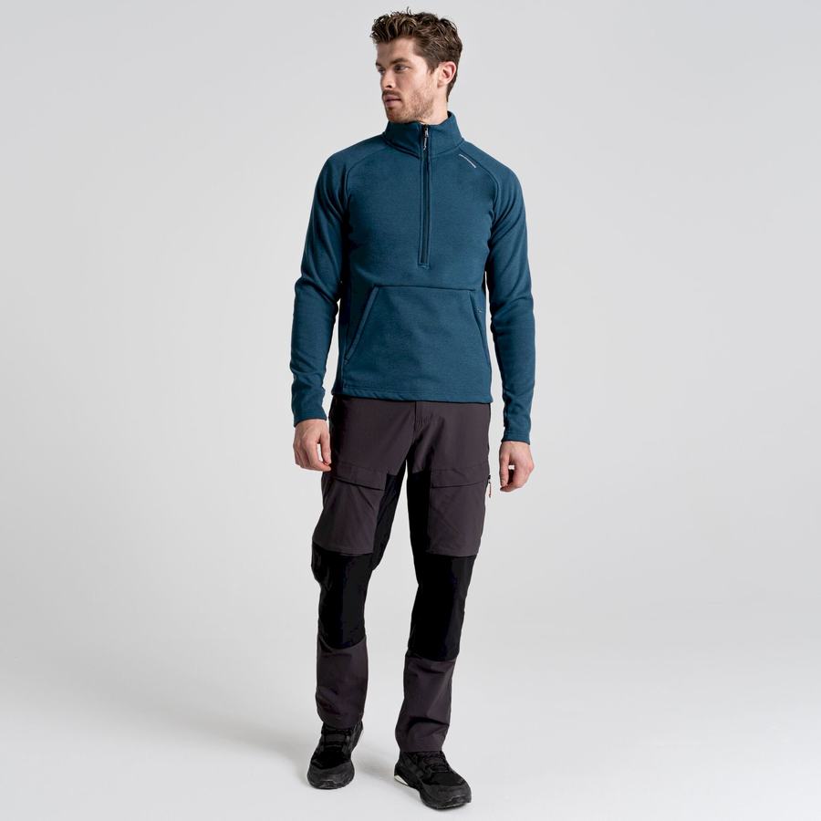 Dark Blue Craghoppers Dynamic Pro Half Zip Men's Sweaters | LUC6353JY