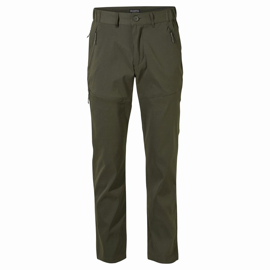 Dark Khaki Craghoppers Kiwi Pro II Men's Trousers | RZA9752BP