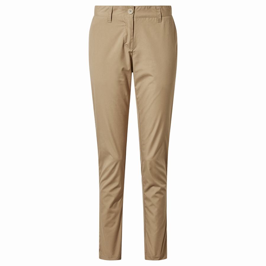 Dark Khaki Craghoppers NosiDefence Capella Women's Trousers | FVM8464TU