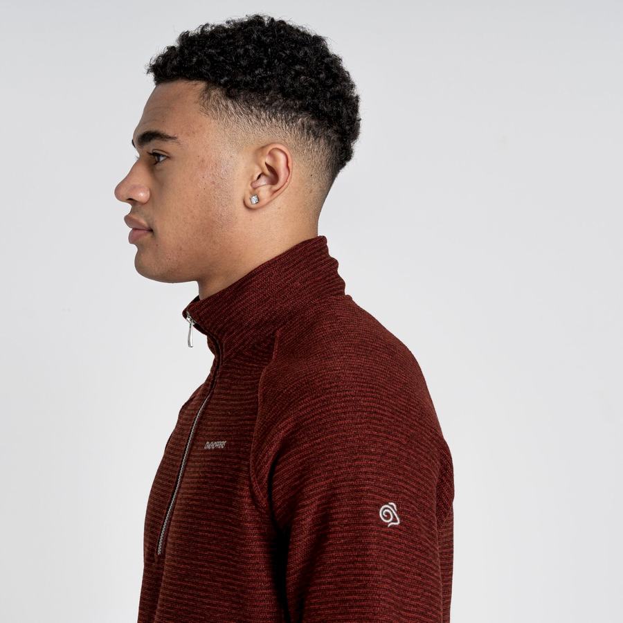 Dark Red Craghoppers Elton Half Zip Men's Sweaters | GVG2767SE