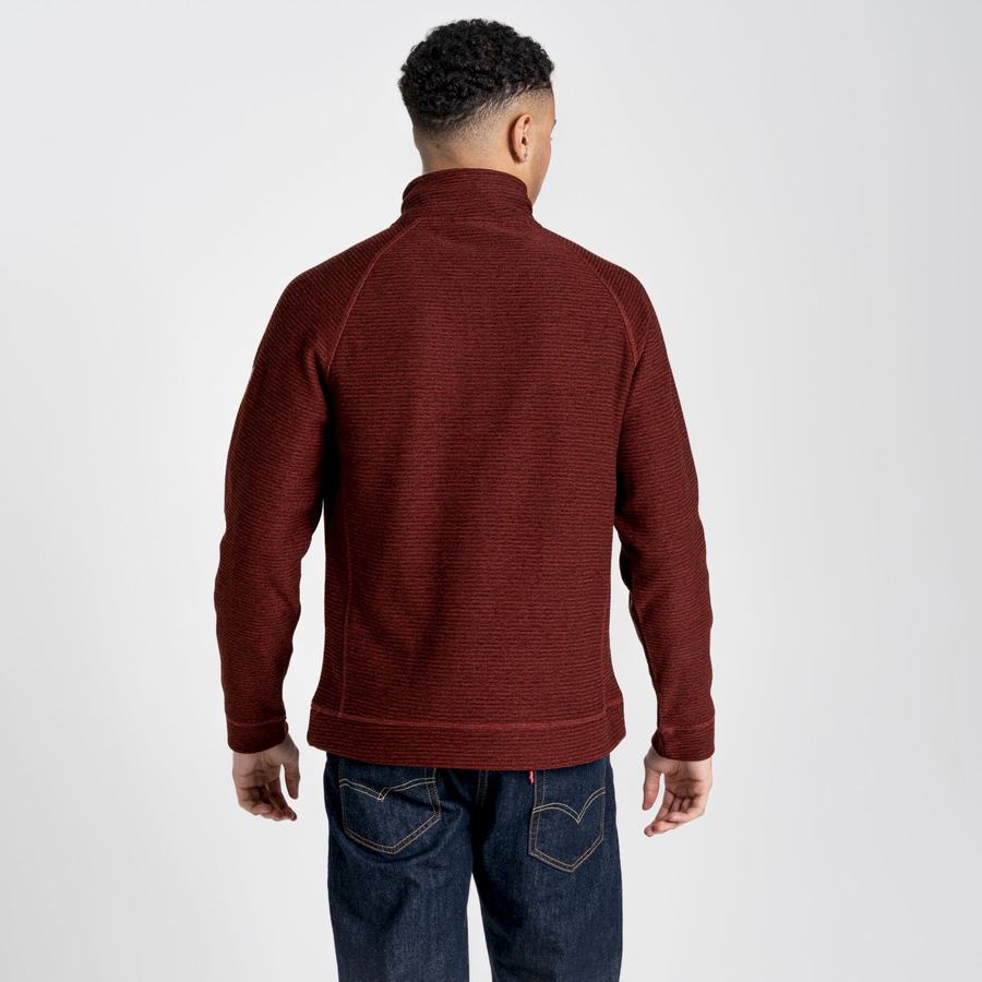 Dark Red Craghoppers Elton Half Zip Men's Sweaters | GVG2767SE