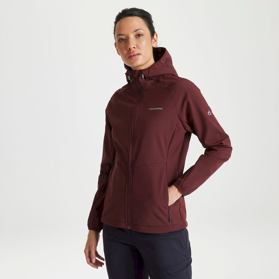 Dark Red Craghoppers Kalti Weatherproof Hooded Women's Jackets | UUM6145BF