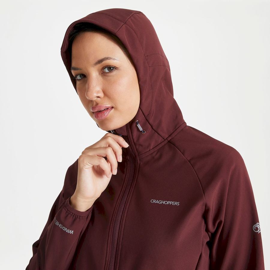 Dark Red Craghoppers Kalti Weatherproof Hooded Women's Jackets | UUM6145BF