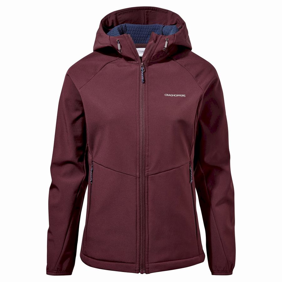 Dark Red Craghoppers Kalti Weatherproof Hooded Women's Jackets | UUM6145BF