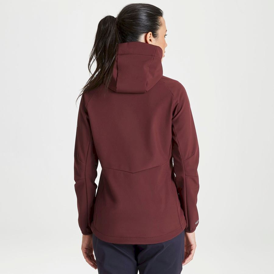 Dark Red Craghoppers Kalti Weatherproof Hooded Women's Jackets | UUM6145BF