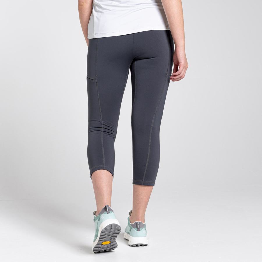 Deep Grey Craghoppers Dynamic Cropped Women's Leggings | YRW7986PQ