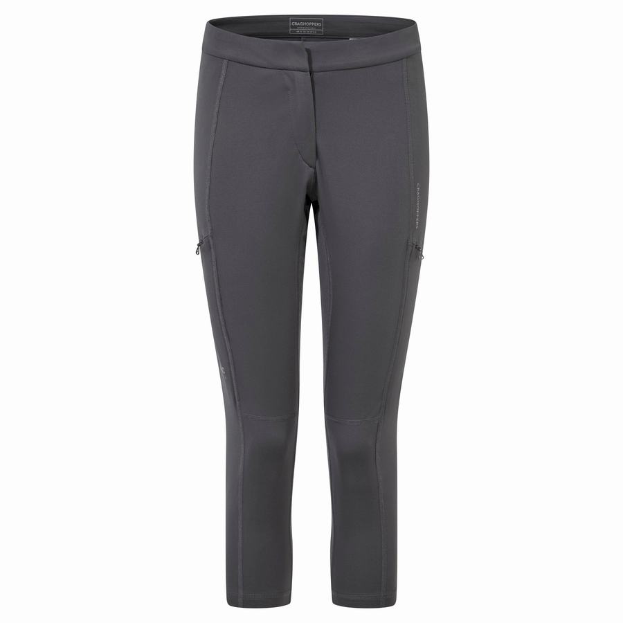 Deep Grey Craghoppers Dynamic Cropped Women's Leggings | YRW7986PQ