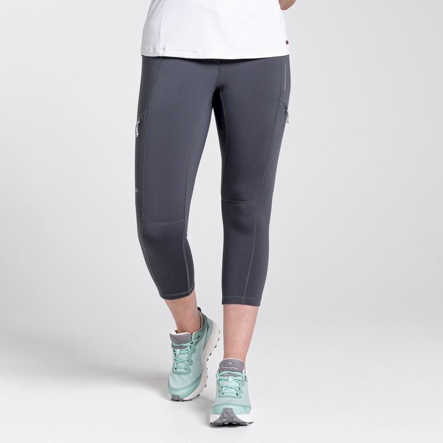 Deep Grey Craghoppers Dynamic Cropped Women's Leggings | YRW7986PQ