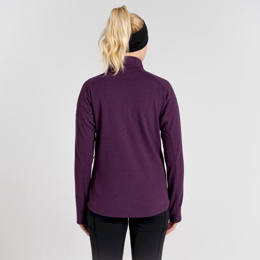 Deep Purple Craghoppers Dynamic Pro Half Zip Women's Sweaters | LYF9623ZC