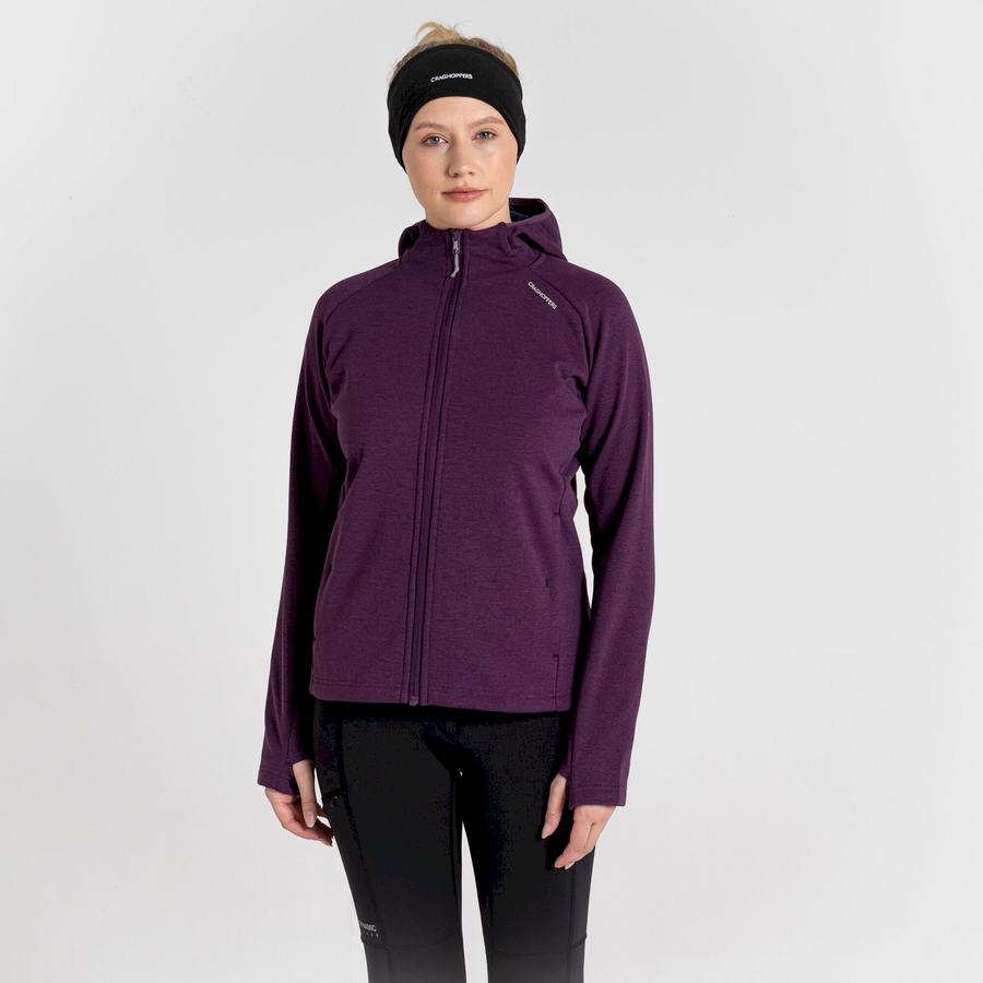 Deep Purple Craghoppers Dynamic Pro Hooded Women's Sweaters | BJQ2485WV