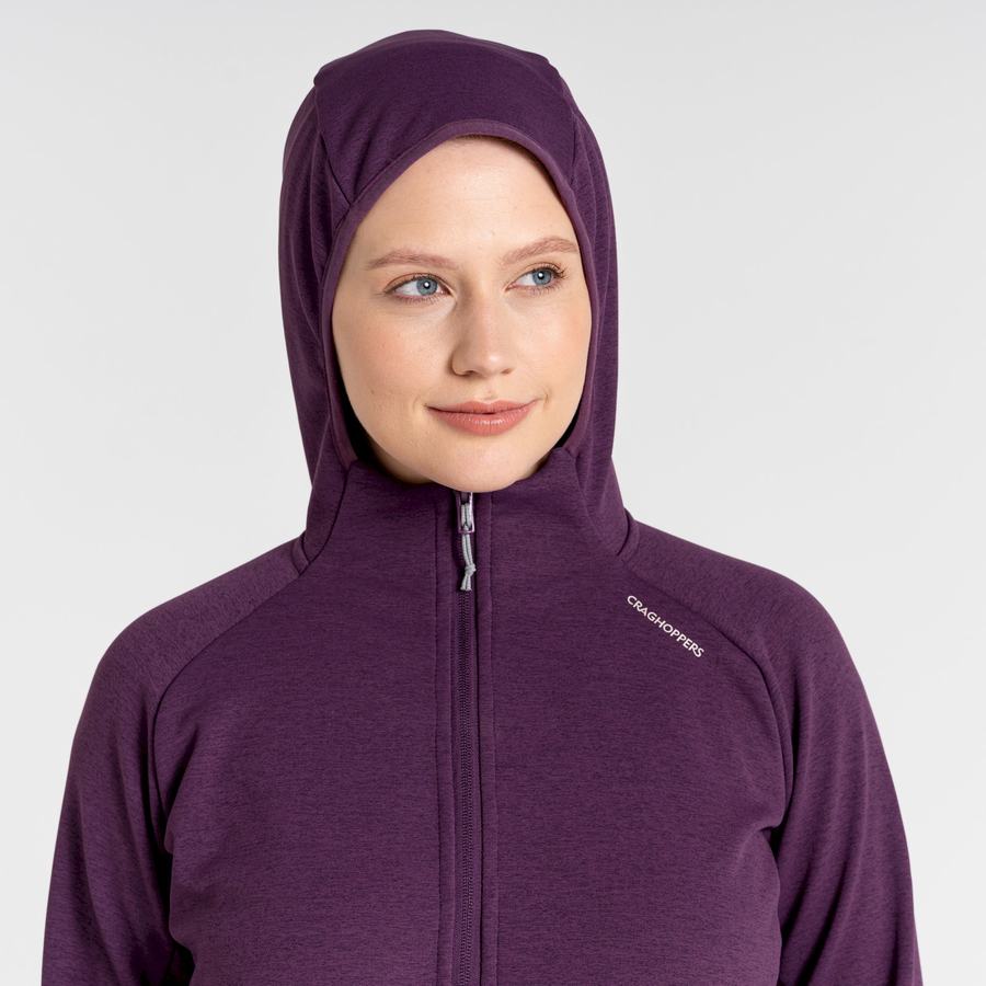 Deep Purple Craghoppers Dynamic Pro Hooded Women's Sweaters | BJQ2485WV