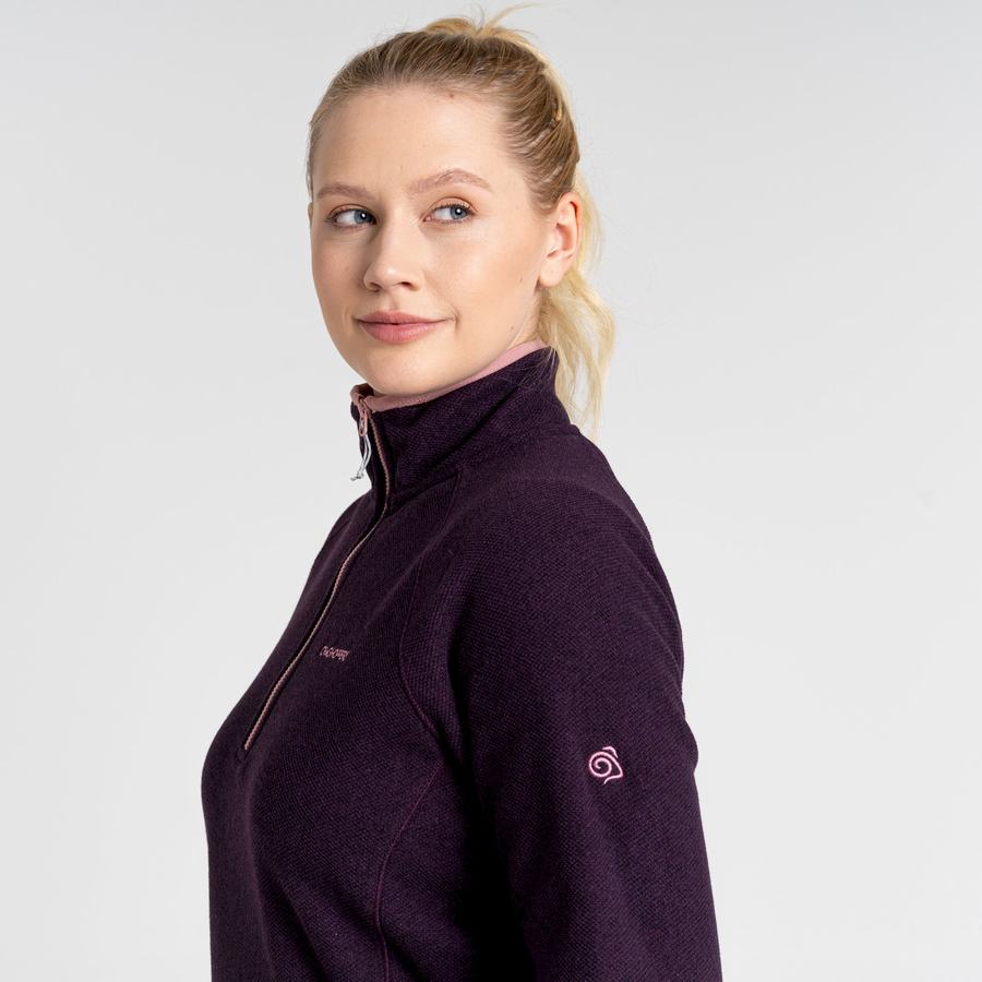 Deep Purple Craghoppers Milia Half Zip Women's Sweaters | BCI7280XC