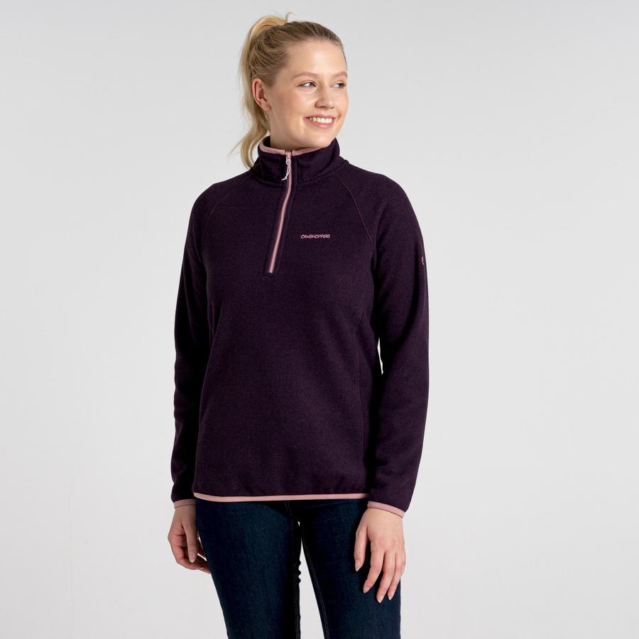 Deep Purple Craghoppers Milia Half Zip Women's Sweaters | BCI7280XC