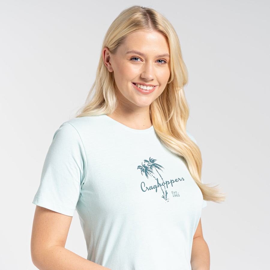 Green Craghoppers Ally Short Sleeved Women's T-Shirts | TZN6715TS