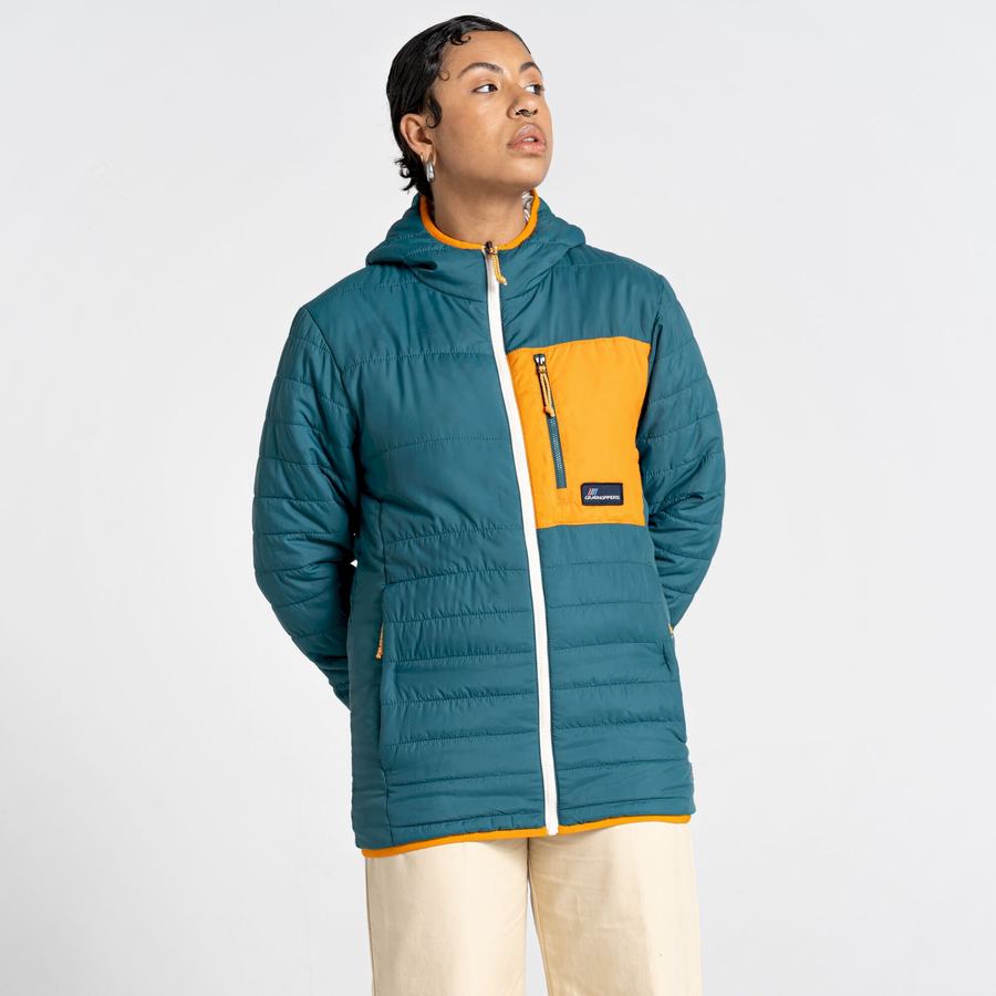 Green Craghoppers Cameo CompressLite Hooded Women's Jackets | KVN6230VN