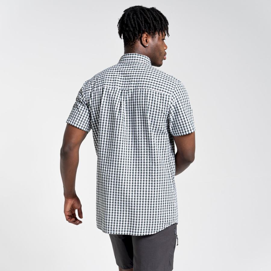 Green Craghoppers Centro Short Sleeved Men's Shirts | PED9147FE