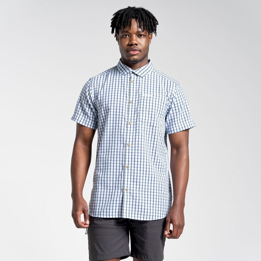 Green Craghoppers Dawson Short Sleeved Men's Shirts | UDG6080KX