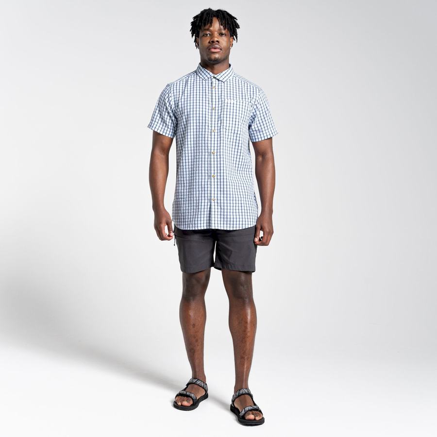 Green Craghoppers Dawson Short Sleeved Men's Shirts | UDG6080KX