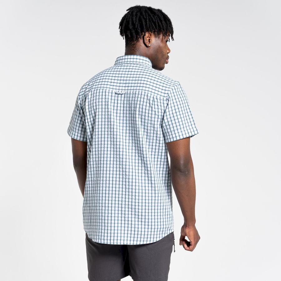 Green Craghoppers Dawson Short Sleeved Men's Shirts | WFI9134MP