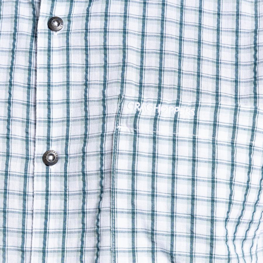 Green Craghoppers Dawson Short Sleeved Men's Shirts | WFI9134MP