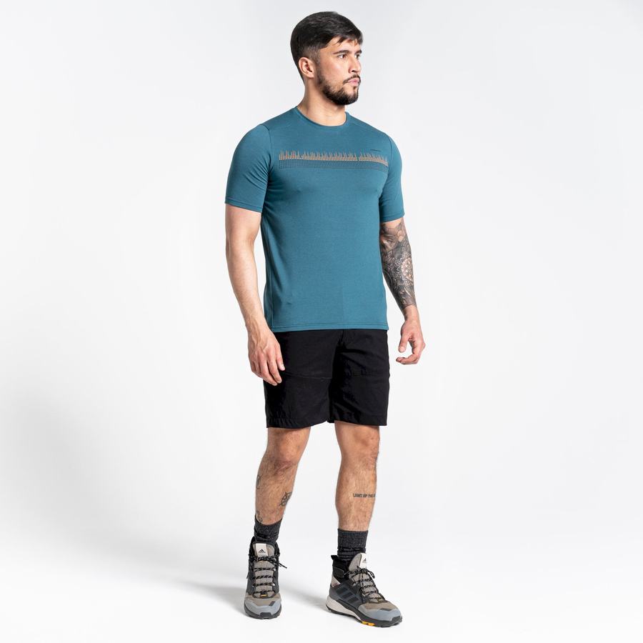 Green Craghoppers Dynamic Short Sleeved Men's T-Shirts | BDA9764WI