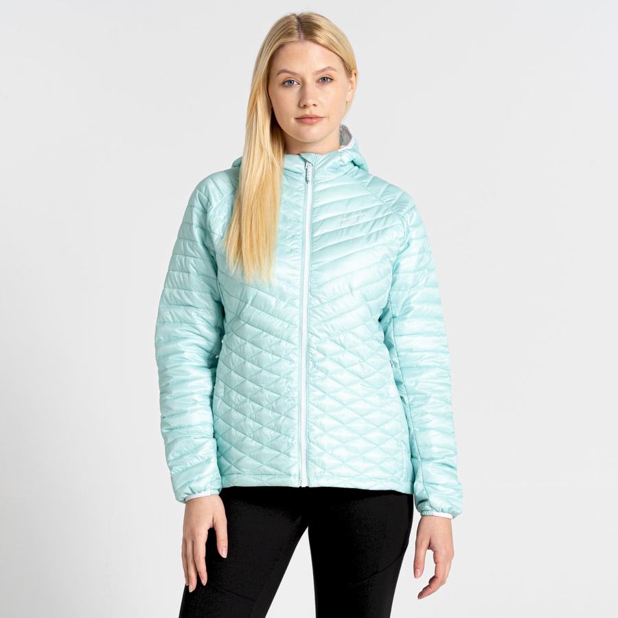 Green Craghoppers Insulated ExpoLite Hooded Women's Jackets | HHN3757OP