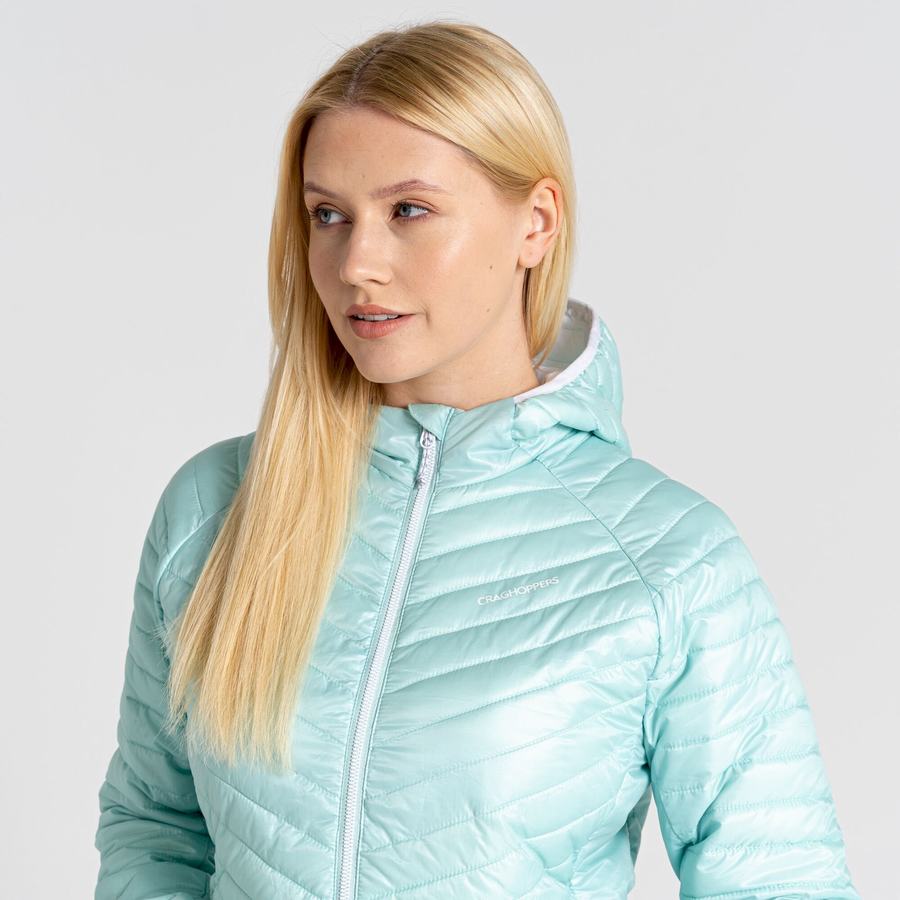 Green Craghoppers Insulated ExpoLite Hooded Women's Jackets | HHN3757OP