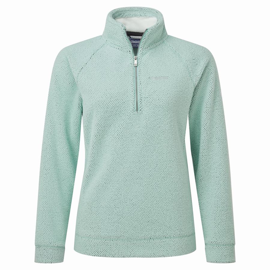 Green Craghoppers Lilian Half Zip Women's Sweaters | AMA6745XE