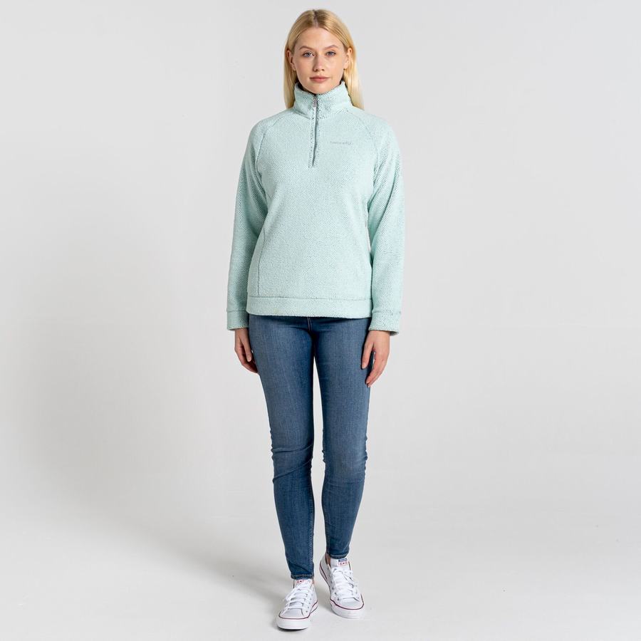 Green Craghoppers Lilian Half Zip Women's Sweaters | AMA6745XE