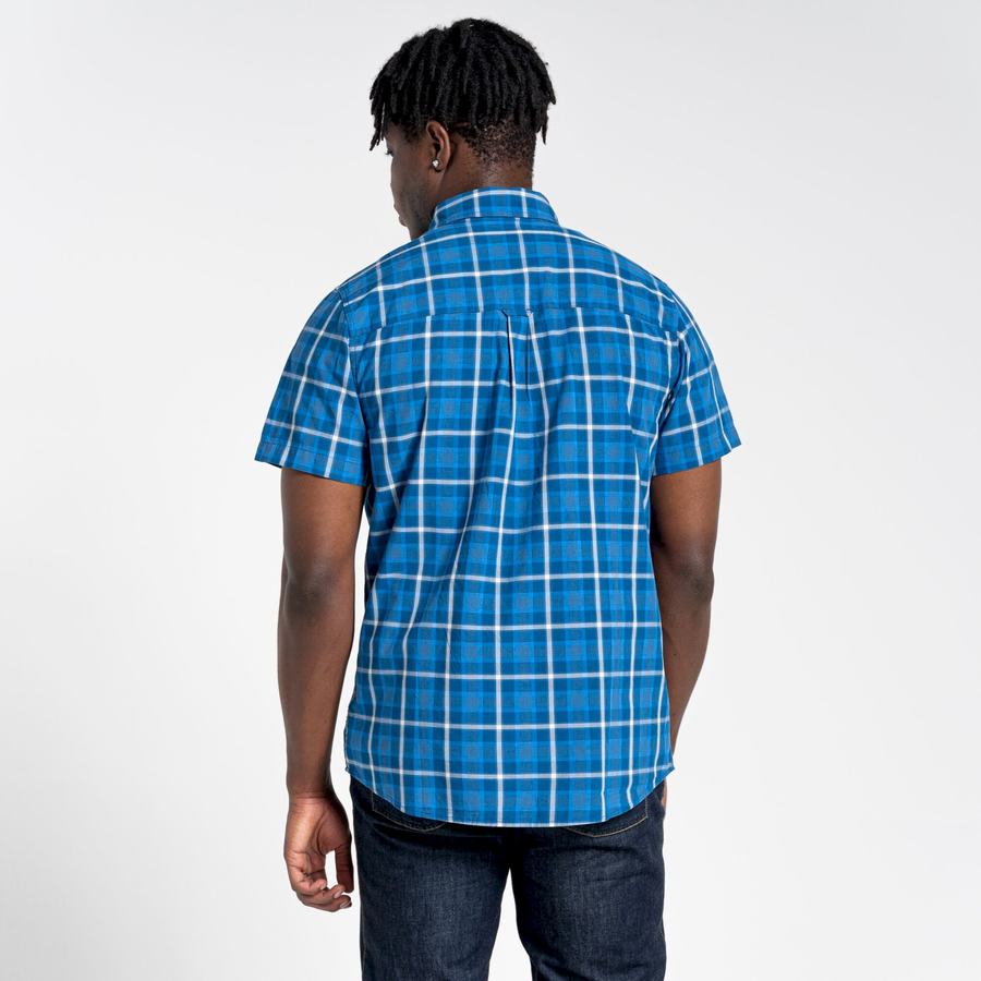 Green Craghoppers Menlo Short Sleeved Men's Shirts | EJP7226VY