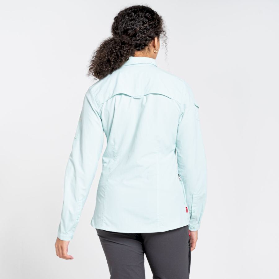 Green Craghoppers NosiLife Adventure II Long Sleeved Women's Shirts | TYS1565CZ