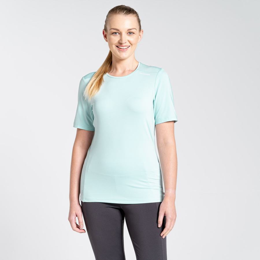 Green Craghoppers NosiLife Candella Short Sleeved Women's T-Shirts | XTV9164OT