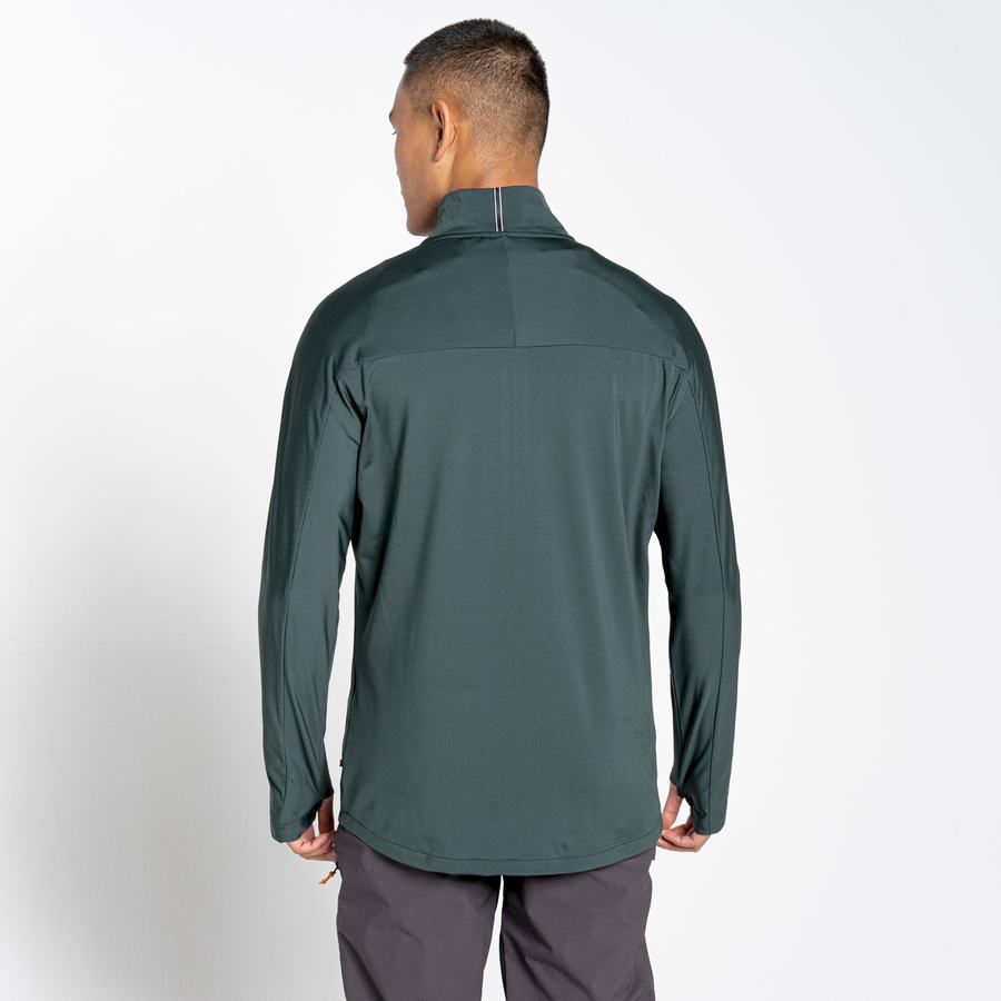 Green Craghoppers NosiLife Valens Half Zip Top Men's T-Shirts | YID521BW