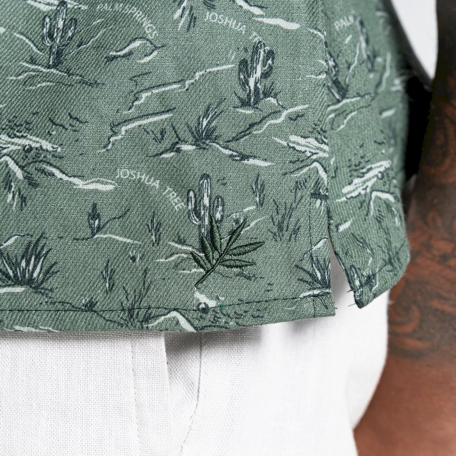 Green Craghoppers Nosibotanical Hula Short Sleeved Men's Shirts | FSN3881JY