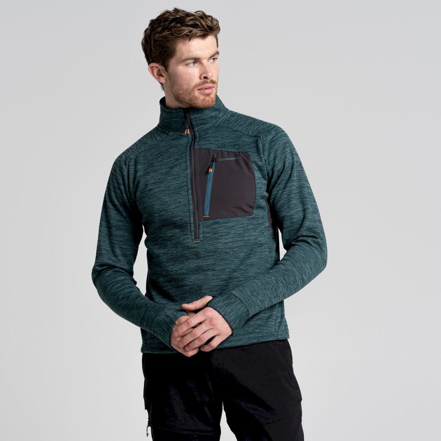 Green Craghoppers Tarbert Half Zip Men's Sweaters | MDD2649JS